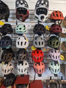 lots of helmets